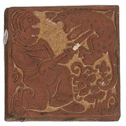 Batchelder tile hunting scene