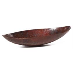 Linossier bowl, unusual form hammered copper