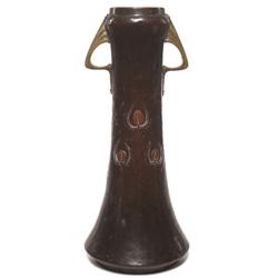 Arts & Crafts vase hammered copper