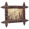Image 1 : Tramp Art frame, intricately carved wood