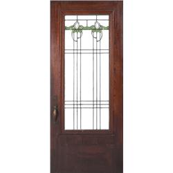 Arts & Crafts door, leaded glass panel