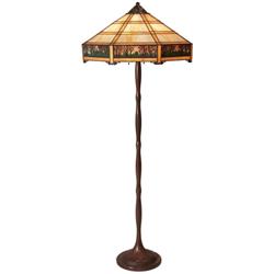 Handel floor lamp, leaded shade