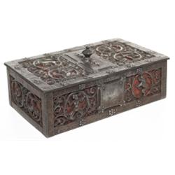 Oscar Bach box, bronze with Zodiac design