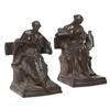 Image 1 : J. Konti bookends, two, bronze