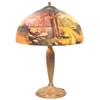 Image 1 : Reverse Painted lamp, shade with landscape