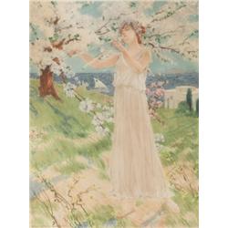 Art Nouveau print, Greco woman