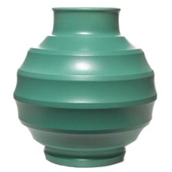 Keith Murray vase, bulbous ribbed form