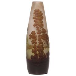 Gallé vase, slender form with cameo 