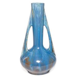 Pierrefonds vase blue brown crystalline