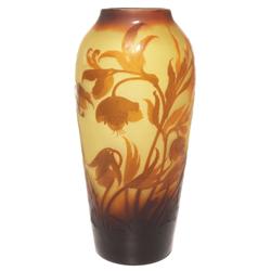 D’Argental vase tapered form cameo design