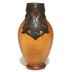 Loetz vase, swollen form floral design