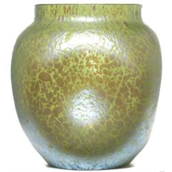 Loetz vase bulbous form oilspot design