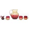 Image 1 : Moser pitcher with a Amberina pitcher and cups