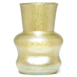 Loetz vase, bulbous pinched oilspot