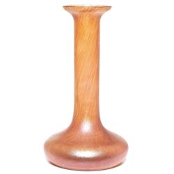 Loetz vase, cylindrical form red glass