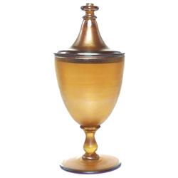L.C. Tiffany vessel, footed gold favrile