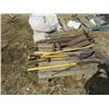 Image 1 : PALLET OF SHOVELS, SLEDGE & AXE HANDLES & 2 JACK ALLS