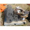 Image 1 : PALLET OF CHICKEN WIRE 2 ROLLS THIN CABLE WIRE, COPPER & WELDING RODS