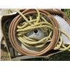 Image 5 : PALLET OF HOSE AND ASSORTED WIRE, BRASS FLANGE, COPPER ETC
