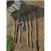 Image 1 : LOT OF SHOVELS, FORK, POTATO FORK, RAKE, SLEDGE HAMMER