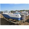 Image 3 : 14' FIBERGLASS BOAT/MOTOR/TRAILER, 40 HP JOHNSON SEAHORSE, SOLD AS IS