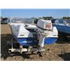 Image 4 : 14' FIBERGLASS BOAT/MOTOR/TRAILER, 40 HP JOHNSON SEAHORSE, SOLD AS IS