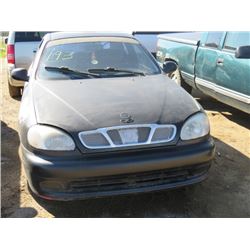 2002 DAEWOO LANOS, 2 DR. VIN KLATA22Y82B730228 SASK REG NO KEY, AS IS