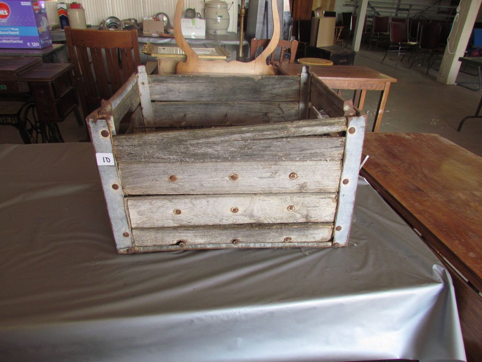 Wooden Crate metal corners, metal dividers for lrg bottles