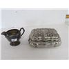 Image 1 : Silver plated jewellery box and creamer