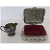 Image 2 : Silver plated jewellery box and creamer