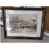 Image 2 : 2 framed prints 10x13" Montreal 1939 view of St. Lawrence, Fredericton 1840 Governor's House - W. H.