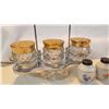 Image 2 : DECORATIVE DRESSER SET & 4 SPICE SHAKERS W/ STERLING SILVER TOPS