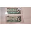 Image 1 : 2 1954 $1 BILLS, ONE IS A REPLACEMENT NOTE