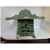 Image 2 : CAST IRON GREEN PAGODA CANDLE LANTERN 7" TALL 7½" WIDE