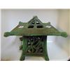 Image 3 : CAST IRON GREEN PAGODA CANDLE LANTERN 7" TALL 7½" WIDE