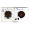 Image 2 : 1859 CANADIAN LARGE CENTS WIDE 9 OVER 8 AND EVEN DATE VARIETIES 2 COINS TOTAL