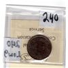 Image 2 : 1859 CERTIFIED VF 30 LOW 9 LARGE CANADIAN CENT VARIETY