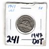Image 1 : SCARCE CANADIAN 1947 DOT FIVE CENT PIECE