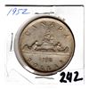 Image 1 : 1952 FULL WATER LINES CANADIAN SILVER DOLLAR  0.6 OUNCES OF SILVER