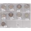 Image 1 : Canada 9 silver 50 cent coins 1940, 43, 44, 51, 58, 59, 62, 64 & 66 Very good to excellent fine cond