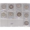 Image 2 : Canada 9 silver 50 cent coins 1940, 43, 44, 51, 58, 59, 62, 64 & 66 Very good to excellent fine cond