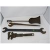 Image 1 : OLD TOOLS, MONKEY WRENCH & HAND FORGED SMALL SHOVEL
