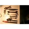 Image 1 : Antique File, Timo 9 Pipe Wrench 2 ETF wrenches, Dubl-Hes Wrench, 31 Wrench, 2 punches, 2 CCm Bike W