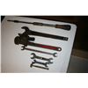 Image 1 : Antique Pipe Wrench, Ratchet Screw Driver, Brass Glass Cutter, Various wrenches