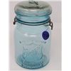 Image 1 : PERFECT SEAL PINT JAR BLUE TINT MADE IN CANADA