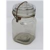 Image 2 : SQUARE PERFECT SEAL PINT JAR, GREY TINT MADE IN CANADA