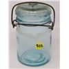 Image 1 : PERFECT SEAL PINT JAR BLUE TINT MADE IN CANADA