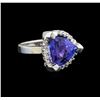 Image 1 : 14KT White Gold 6.78 ctw Tanzanite and Diamond Ring