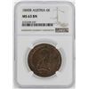 Image 1 : 1800-B Austria 6 Kreuzer Coin NGC MS63BN