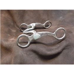 Unmarked Silver Overlaid Curb Bit- Silver Shields- Cowboy Marked M